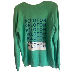 Peleton Logo Sweatshirt Sz XS Teal Crewneck 100% Cotton